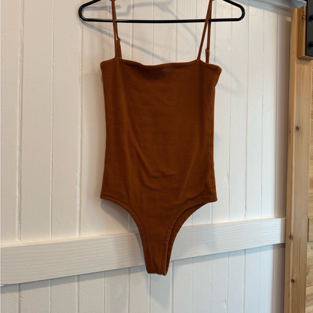 Brown RibbedWomen's Bodysuit